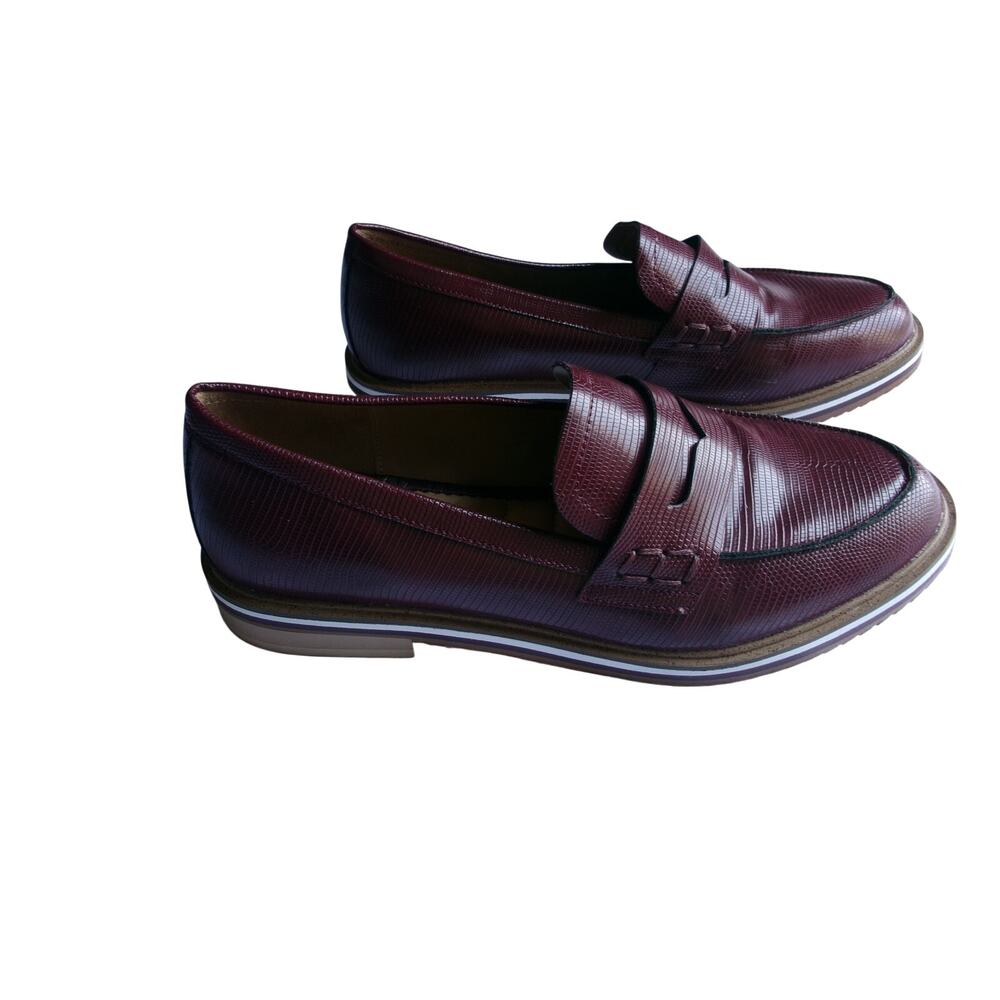 Kelly & Katie Womens Size 8 Burgundy Penny Loafers Textured Lug Sole Shoes